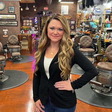 Katie, barber artist at Forefathers Grooming in Sterling Heights